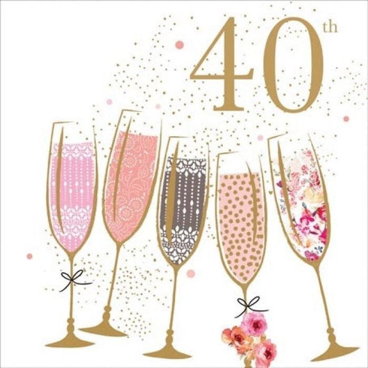 Jaz and baz 40th bubbly birthday card