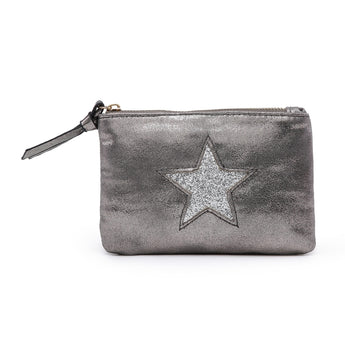 Small Light grey star purse