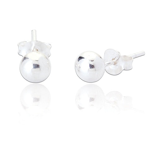Silver 925 4 Mil Ball Stud Earrings