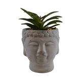 Small Faux Succulent in A Buddha Head