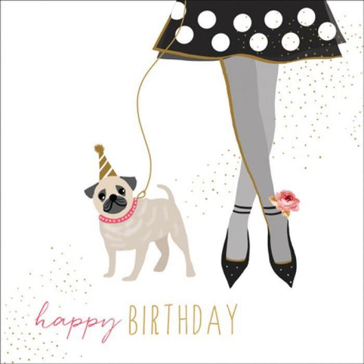 Jaz and baz pug birthday card