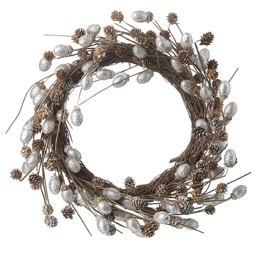 Silver Acorn Wreath