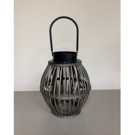 Grey Wooden Lantern,45cm