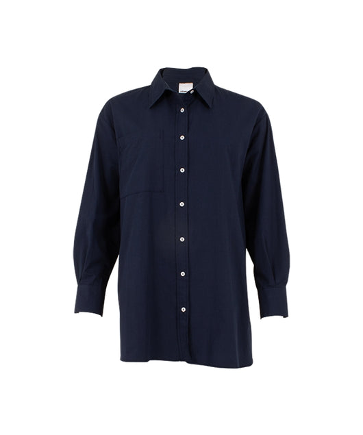 Navy Cotton Poplin Shirt
