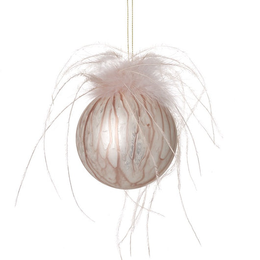 Pink Bauble With Feathers