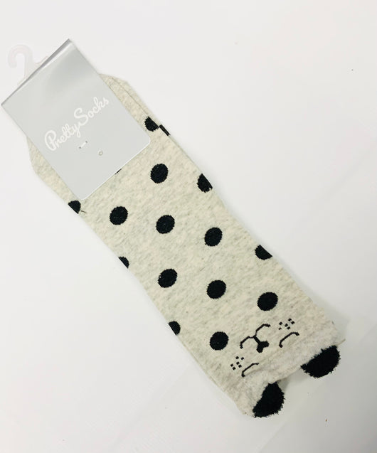 Spotty Grey Bear Socks