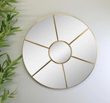 Gold Round Window Style Framed Mirror