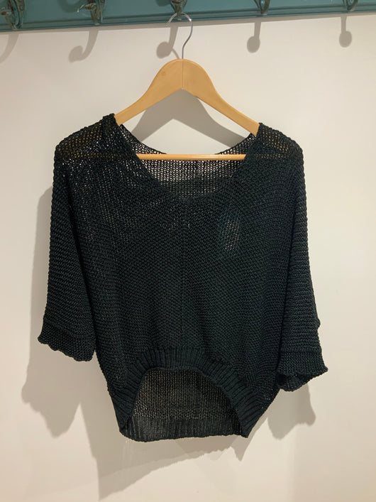 Black Stitch Knit Top