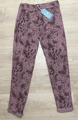 Dark Pink Snake Print Magic Trousers