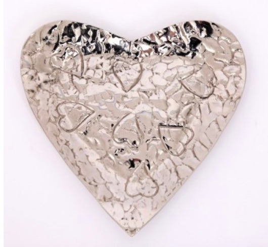 Silver Heart Embossed Bowl
