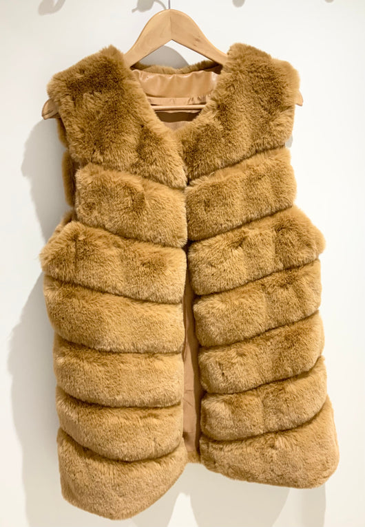 Tan Faux Fur Gilet