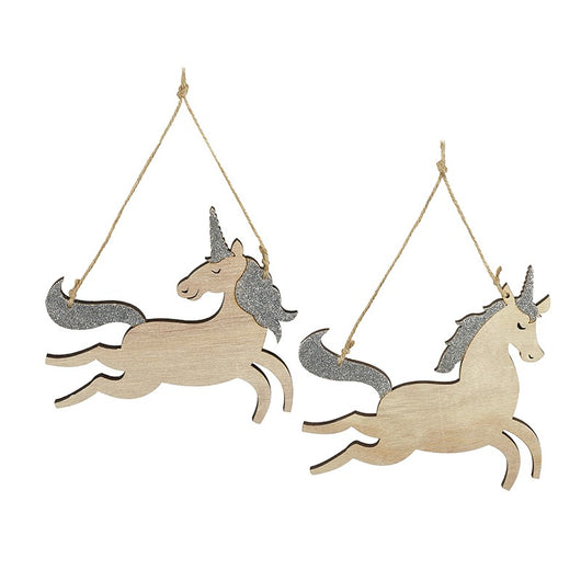 Wood Hanging Unicorns