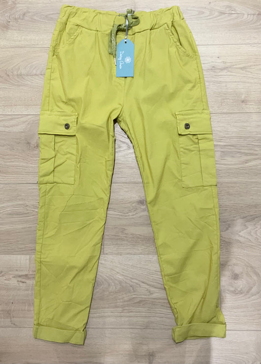 Plain Cargo Lime Magic Trousers