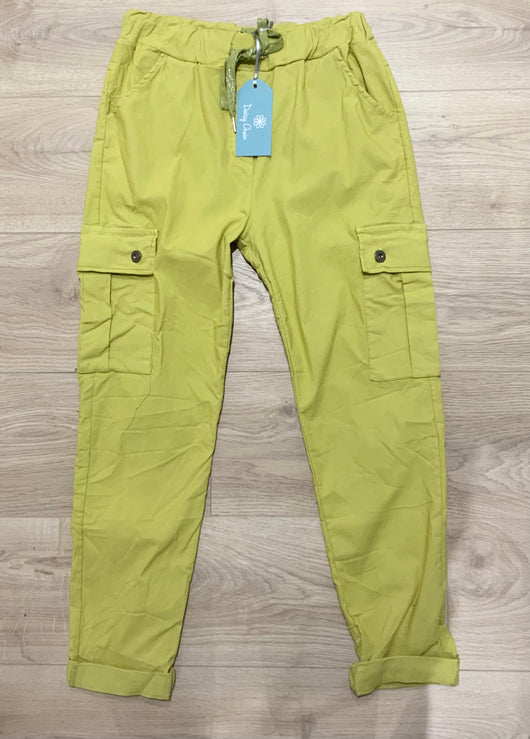 Plain Cargo Lime Magic Trousers