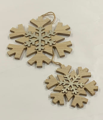 Wooden Hanging Snowflake Deco