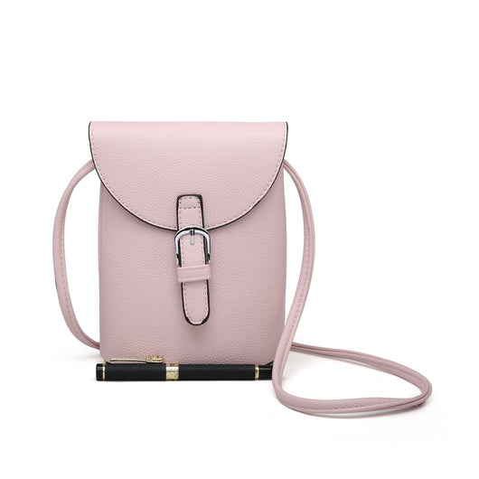 Pink cross body bag with buckle detail