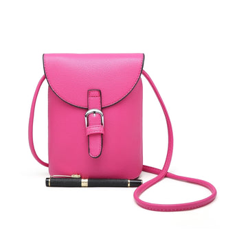 Hot Pink cross body bag with buckle detail