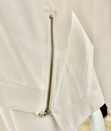 White Sweatshirt With Zip Detail