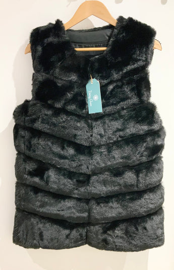 Black Faux Fur Gilet