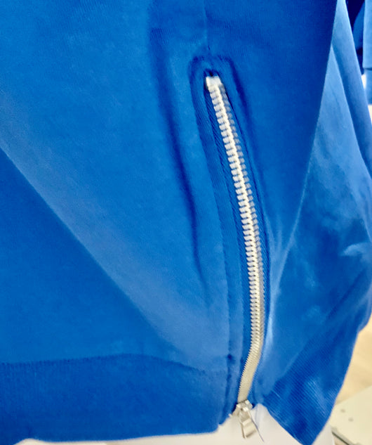 Blue Sweatshirt With Zip Detail