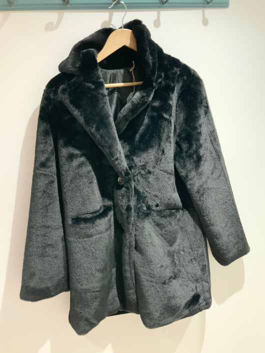 Black Faux Fur Coat