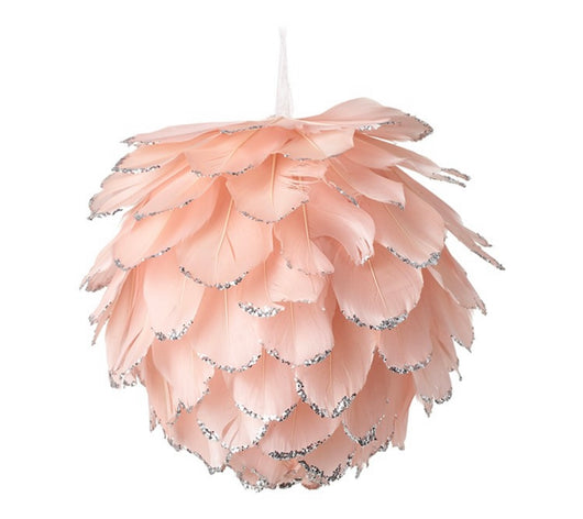 Large Pink Feather Bauble