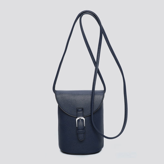 Navy cross body bag with buckle detail
