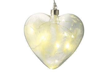 LED Glass Heart Bauble