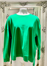 Green Sweatshirt With Zip Detail