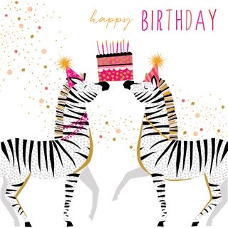 Zebras Birthday Card