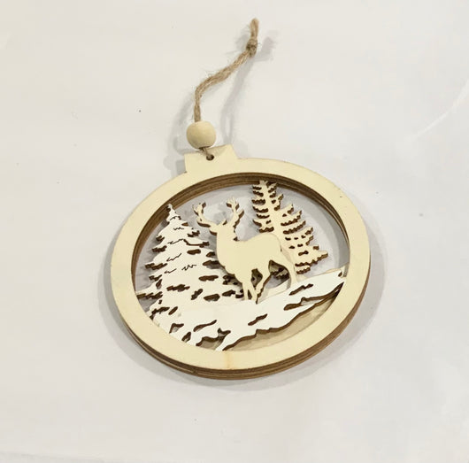 Wooden Reindeer Deco