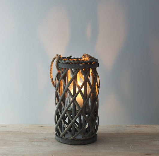 Grey Woven  lantern 30cms